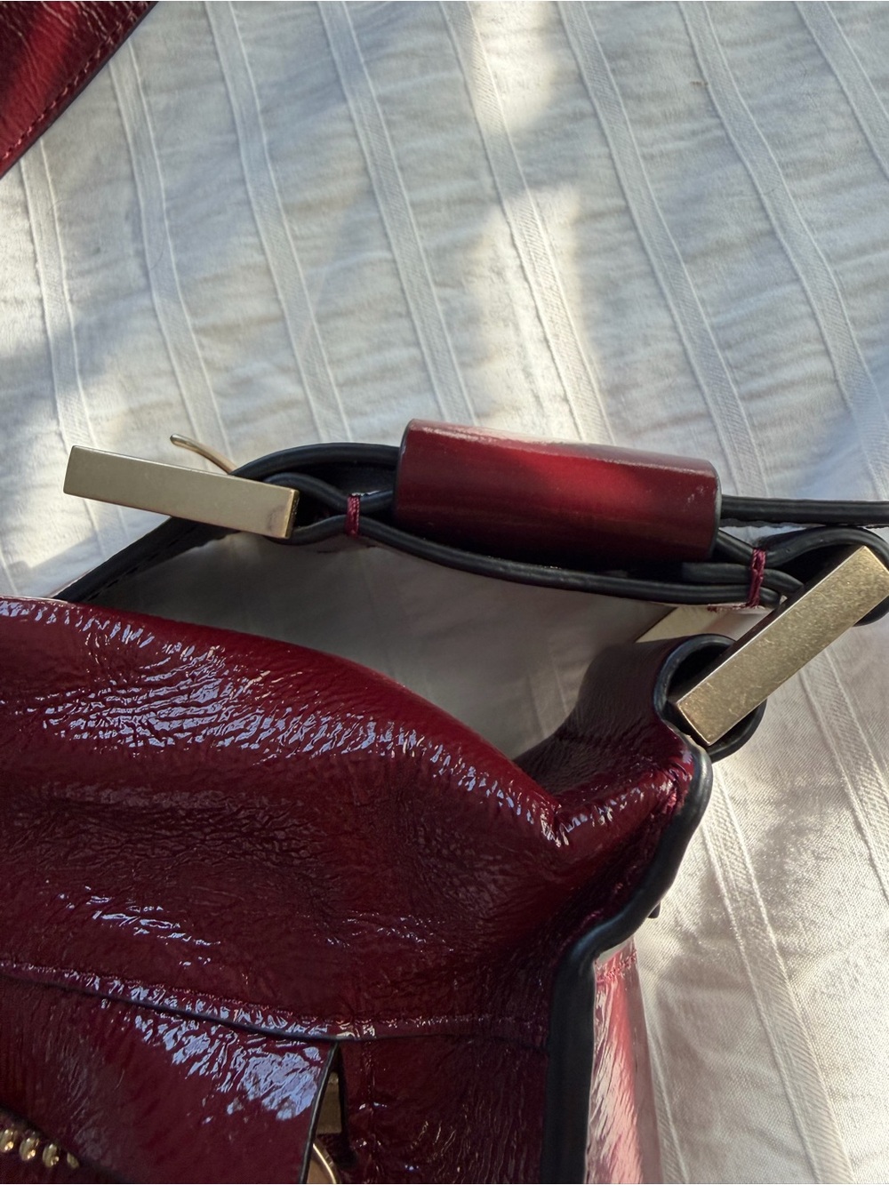 All Saints Patent Leather Crossbody Bag with Adjustable Strap - Picture 15 of 15